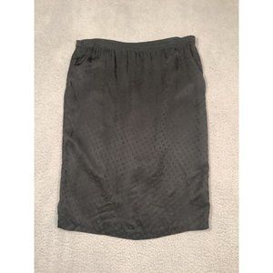 Vintage Lauren‎ Alexander Women's Black 100% Silk Polka Dot Midi Skirt Size 12